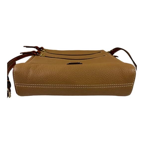DOONEY & BOURKE Triple Zip Crossbody Shoulder Bag Carmel Pebble Grain LeatherEUC - Picture 14 of 16